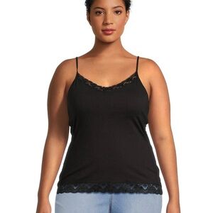 NO BOUNDARIES Womens Shelf Bra Cami Top Size 27W-29W 4X Juniors Lace Trim NWOT